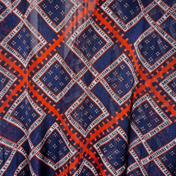 Scotch & Soda Amsterdams Blauw Boho Maxi Dress S Geo Print Fall Chic - Picture 6 of 16